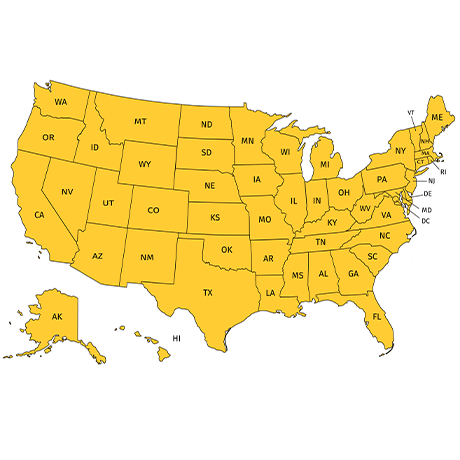 Image of US Map. Click to Enter US/Out of State Zoom Room